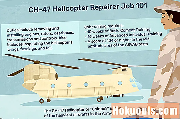 Профил на армейска работа: 15U "Chinook" CH-47 Helicopter Repairer