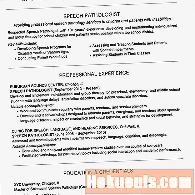 Eksempler på en CV-patolog og en følgebrev - Karriere