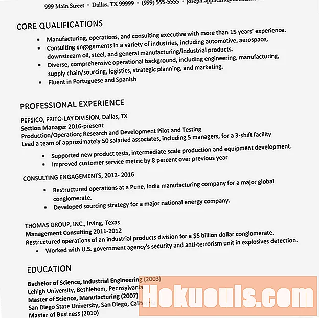 Voorbeeld CV Productie, Operations en Consulting Executive