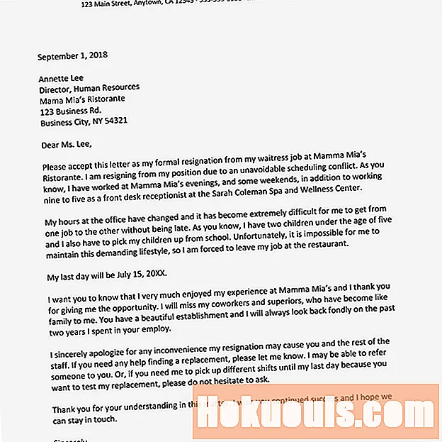 Ukázka rezignačního dopisu kvůli konfliktu plánu