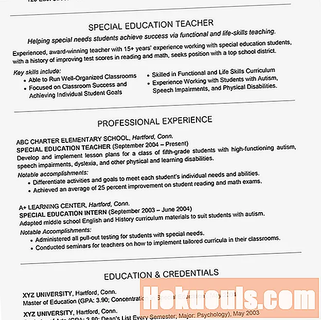 Exempel på CV för lärare för specialundervisning